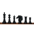 4.4” ARTHUR KNIGHT LUXURY STAUNTON EBONY CHESS PIECES WITH 21” EBONY CHESSBOARD & STORAGE BOX