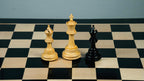 4.3” ELEGANT BRIDLE KNIGHT LUXURY STAUNTON EBONY TRIPLE WEIGHTED CHESS PIECES WITH EBONY CHESSBOARD & STORAGE BOX