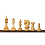 4.3” ELEGANT BRIDLE KNIGHT LUXURY STAUNTON EBONY TRIPLE WEIGHTED CHESS PIECES WITH EBONY CHESSBOARD & STORAGE BOX