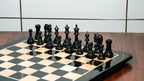4.3” ELEGANT BRIDLE KNIGHT LUXURY STAUNTON EBONY TRIPLE WEIGHTED CHESS PIECES WITH EBONY CHESSBOARD & STORAGE BOX