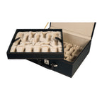 4.5” COLUMBIAN LUXURY STAUNTON EBONY TRIPLE WEIGHTED CHESS PIECES WITH 21” CHESSBOARD & STORAGE BOX