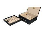 LEATHERETTE COFFER LUXURY STORAGE BOX FOR CHESS PIECES UPTO 4.6”