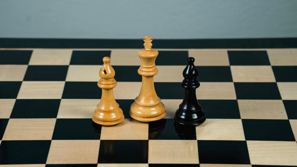 4” NOSEBAND KNIGHT STAUNTON EBONY TRIPLE WEIGHTED CHESS PIECES