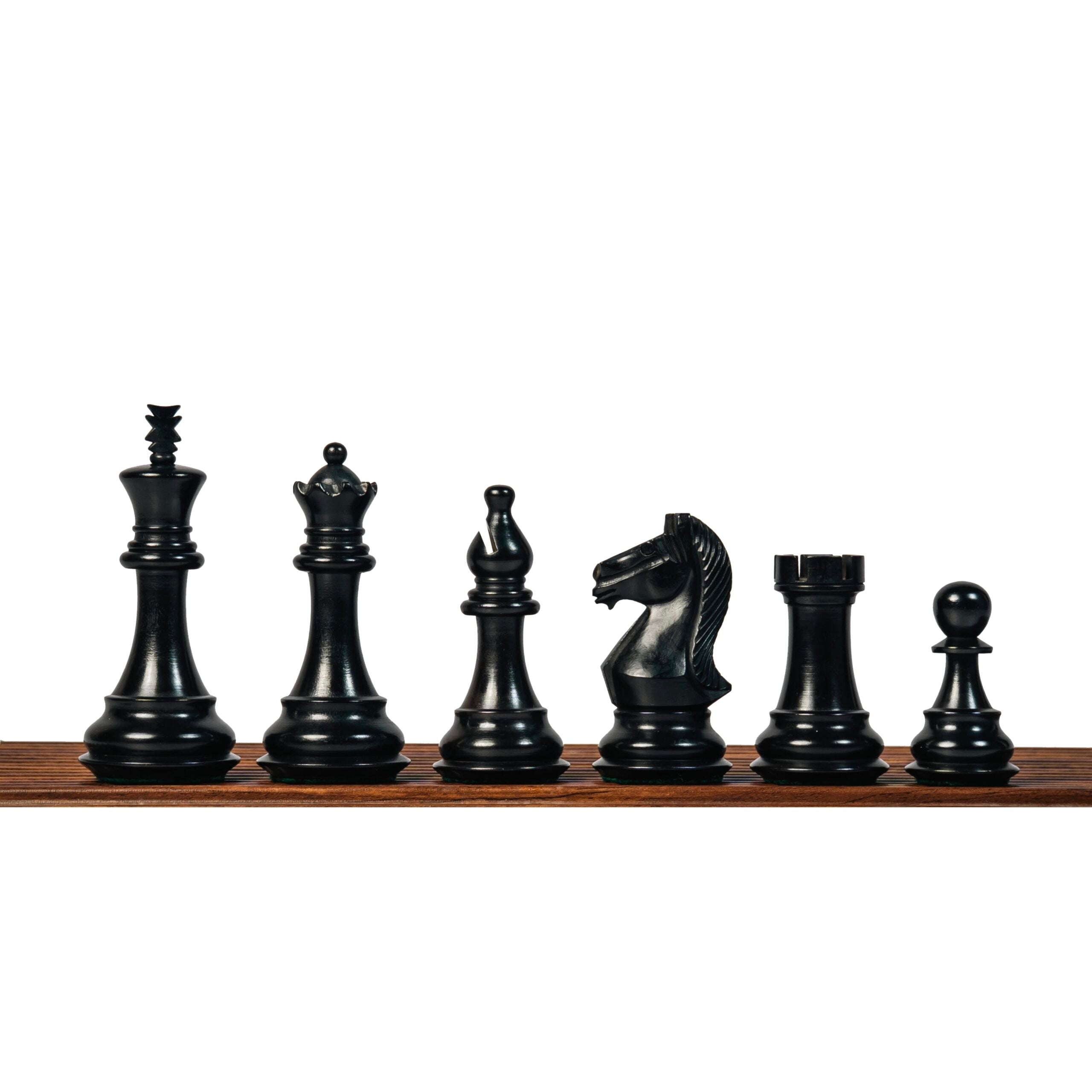 4” NOSEBAND KNIGHT STAUNTON EBONY TRIPLE WEIGHTED CHESS PIECES
