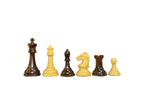 3.75” REPRODUCTION OF DRUEKE PLAYER CHOICE ROSEWOOD CHESS PIECES, 21” GOLDEN ROSEWOOD BOARD AND CHESS BOX