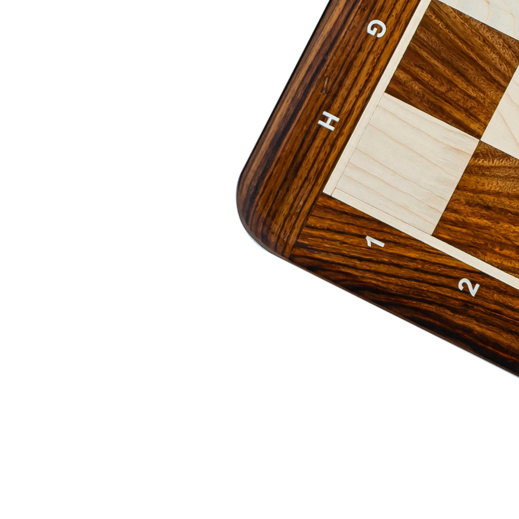 16” GOLDEN ROSEWOOD CHESSBOARD WITH NOTATION 45mm SQUARE