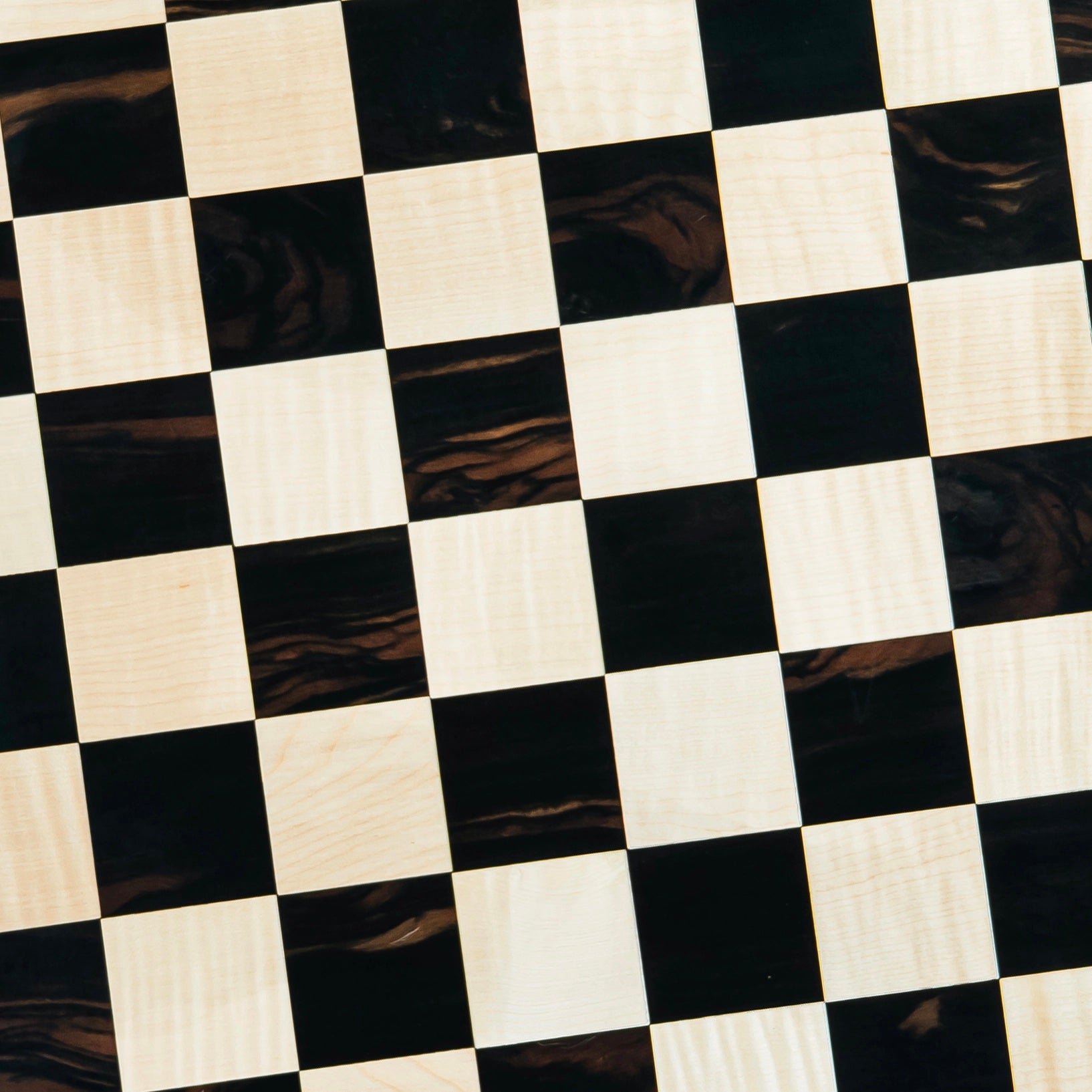 21” EBONY & MAPLE WOOD CHESSBOARD WITH NOTATIONS- 55mm SQUARE