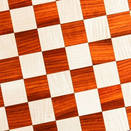 21” PADAUK (BUD) & MAPLE WOOD CHESSBOARD WITH NOTATION  - 55 mm SQUARE