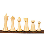 4” HERMAN OHME MINIMALIST WEIGHTED CHESS PIECES, 16” BORDERLESS WOODEN CHESSBOARD & STORAGE BOX
