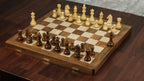 3.75” GERMAN KNIGHT STAUNTON CHESS PIECES WITH 20” FOLDING STORAGE CHESSBOARD & BAG
