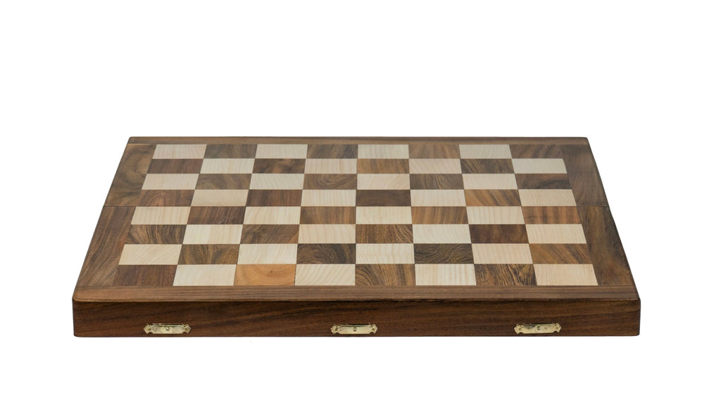 3.75” GERMAN KNIGHT STAUNTON CHESS PIECES WITH 20” FOLDING STORAGE CHESSBOARD - 55mm Square