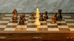 3.75” GERMAN KNIGHT STAUNTON CHESS PIECES WITH 20” FOLDING STORAGE CHESSBOARD & BAG