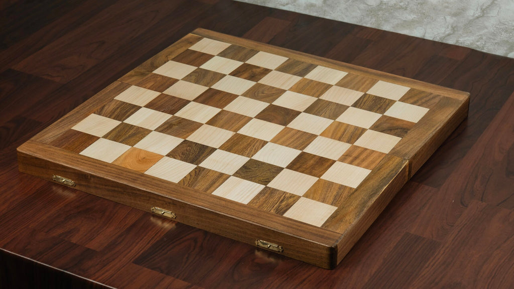 20” FOLDING TOURNAMENT CHESS BOARD AND STORAGE BOX  - 50mm Square