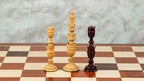 5.6” PREMIUM FLOWER PADAUK WOOD CHESS PIECES & 21” PADAUK WOOD CHESSBOARD