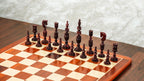 5.6” PREMIUM FLOWER PADAUK WOOD CHESS PIECES & 21” PADAUK WOOD CHESSBOARD