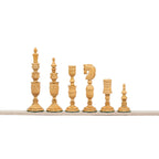 5.6” PREMIUM FLOWER PADAUK WOOD CHESS PIECES & 21” PADAUK WOOD CHESSBOARD
