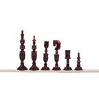 5.6” PREMIUM FLOWER PADAUK WOOD CHESS PIECES & 21” PADAUK WOOD CHESSBOARD