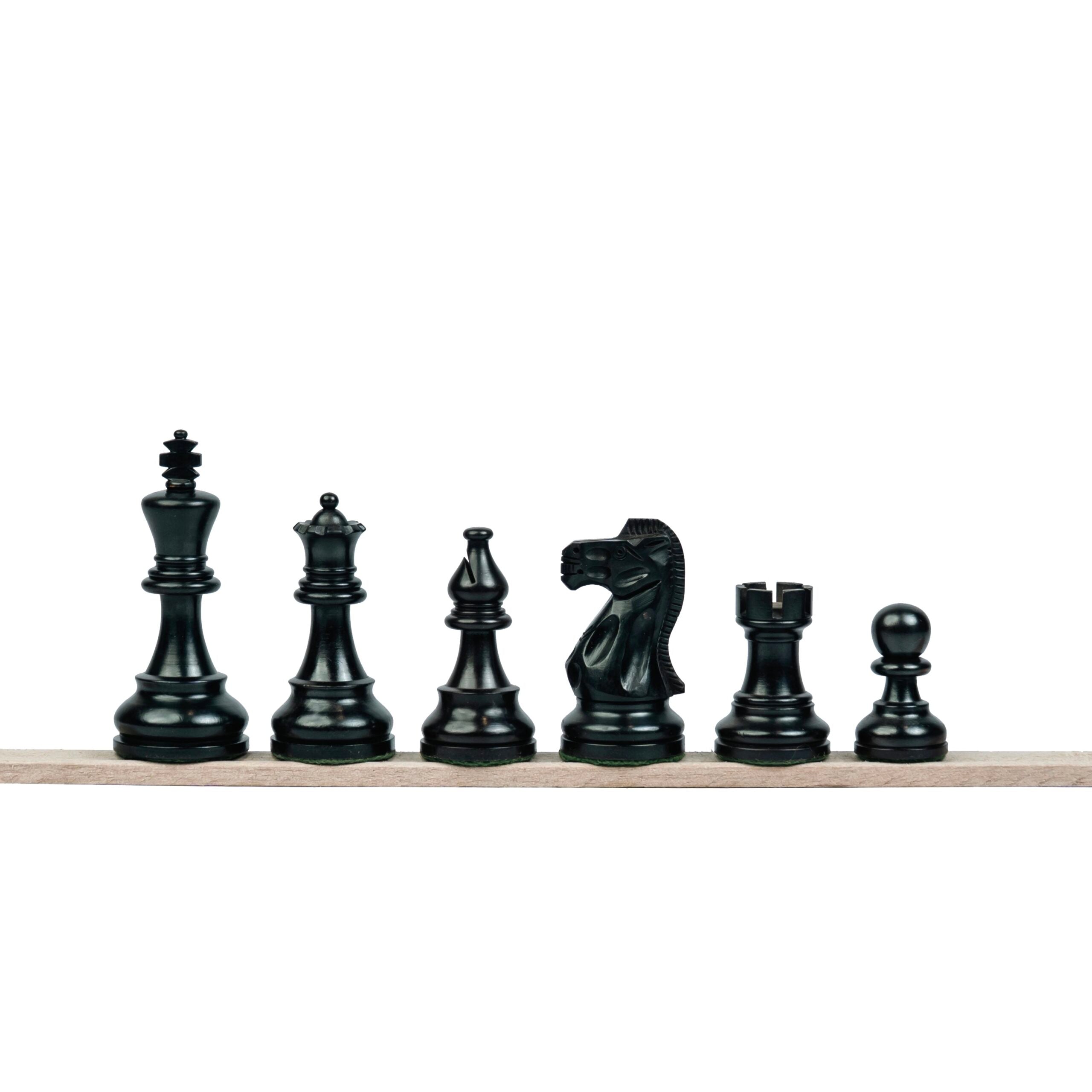 3.9” REYKJAVIK STAUNTON EBONISED WEIGHTED CHESS PIECES
