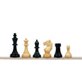 3.9” REPRODUCED BOHEMIAN EBONISED TRIPLE WEIGHTED CHESS PIECES