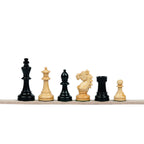 3.9” REPRODUCED BOHEMIAN EBONISED TRIPLE WEIGHTED CHESS PIECES