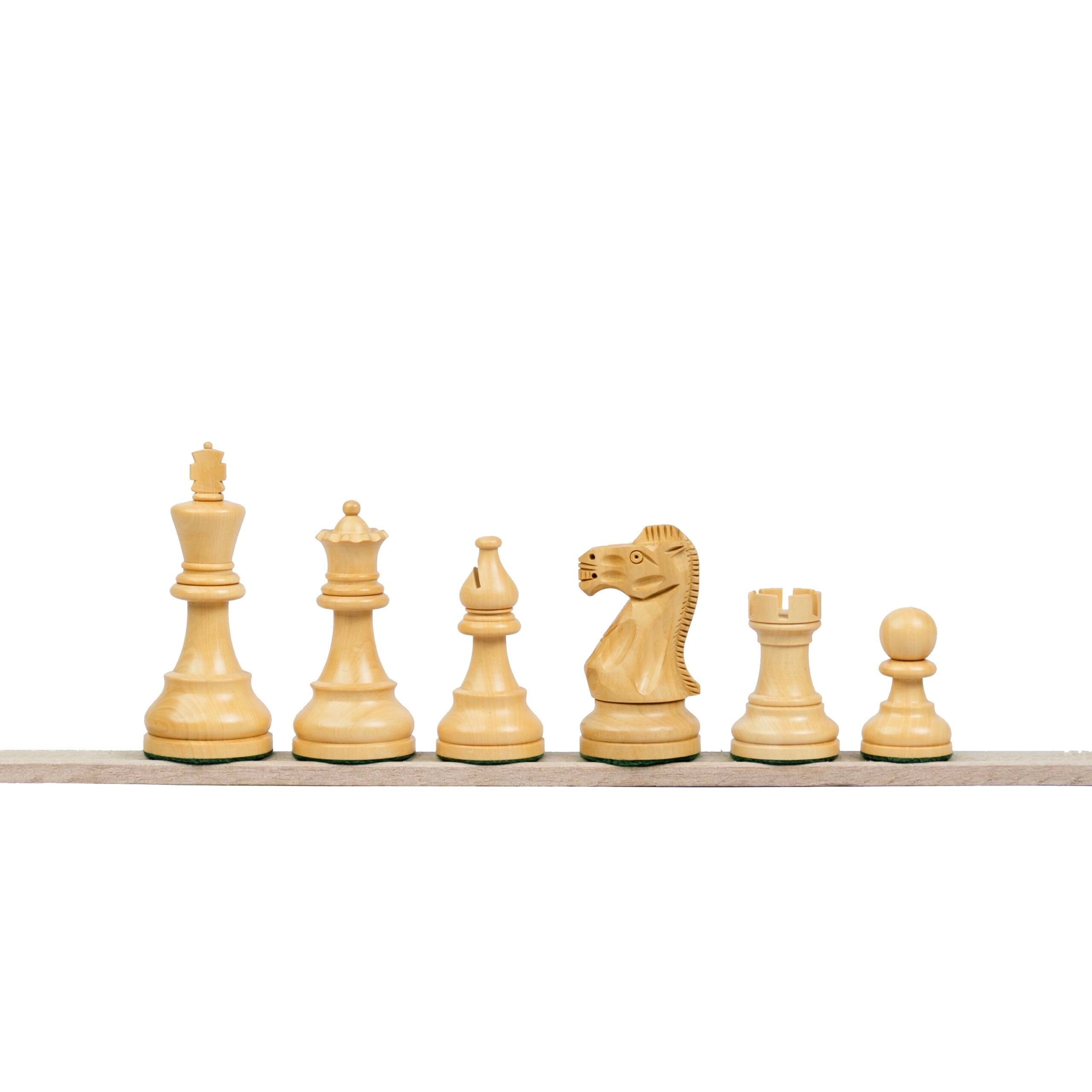 3.9” REYKJAVIK STAUNTON EBONISED WEIGHTED CHESS PIECES