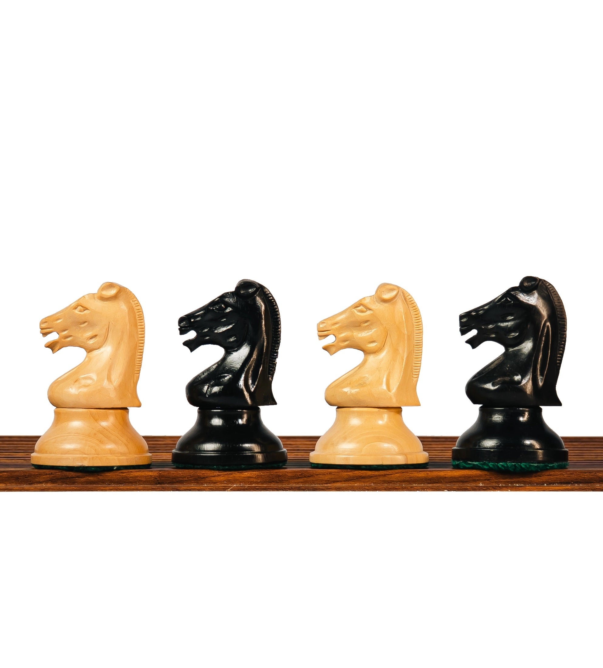 3.75” REPRODUCTION OF DRUEKE PLAYER CHOICE EBONISED WEIGHTED CHESS PIECES