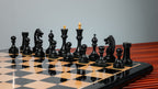4.5” CIRCA 1960’s SOVIET RUSSIAN DOUBLE WEIGHTED EBONISED CHESS PIECES