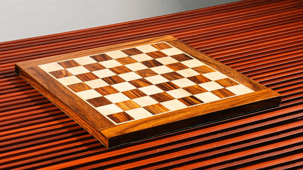 16” GOLDEN ROSEWOOD & MAPLE WOOD CHESSBOARD 45mm SQUARE