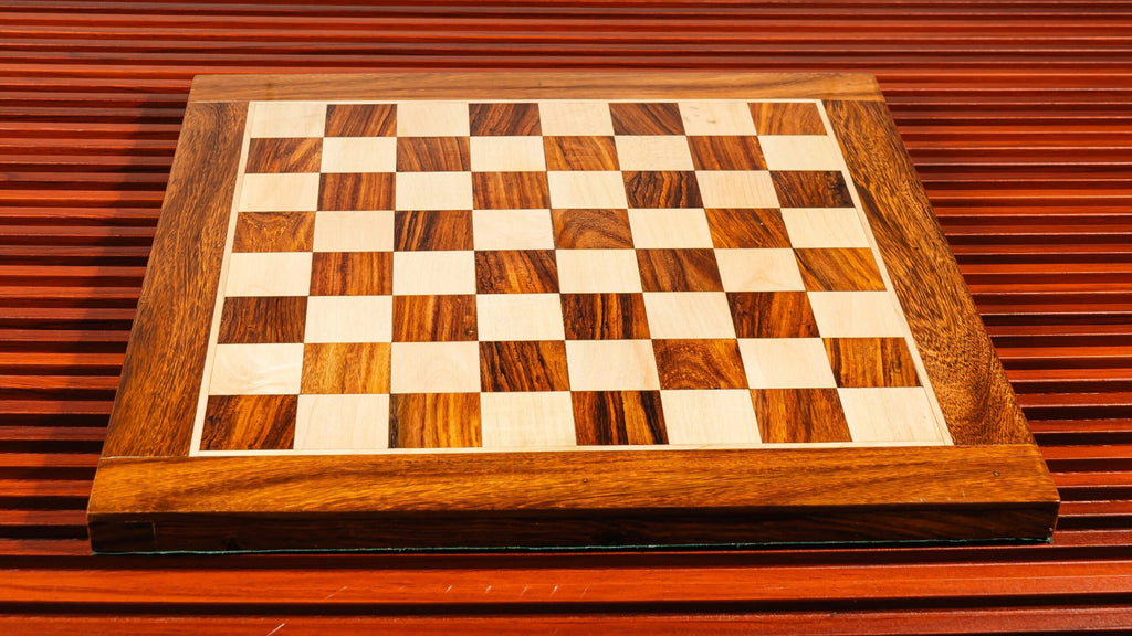 16” GOLDEN ROSEWOOD & MAPLE WOOD CHESSBOARD 45mm SQUARE
