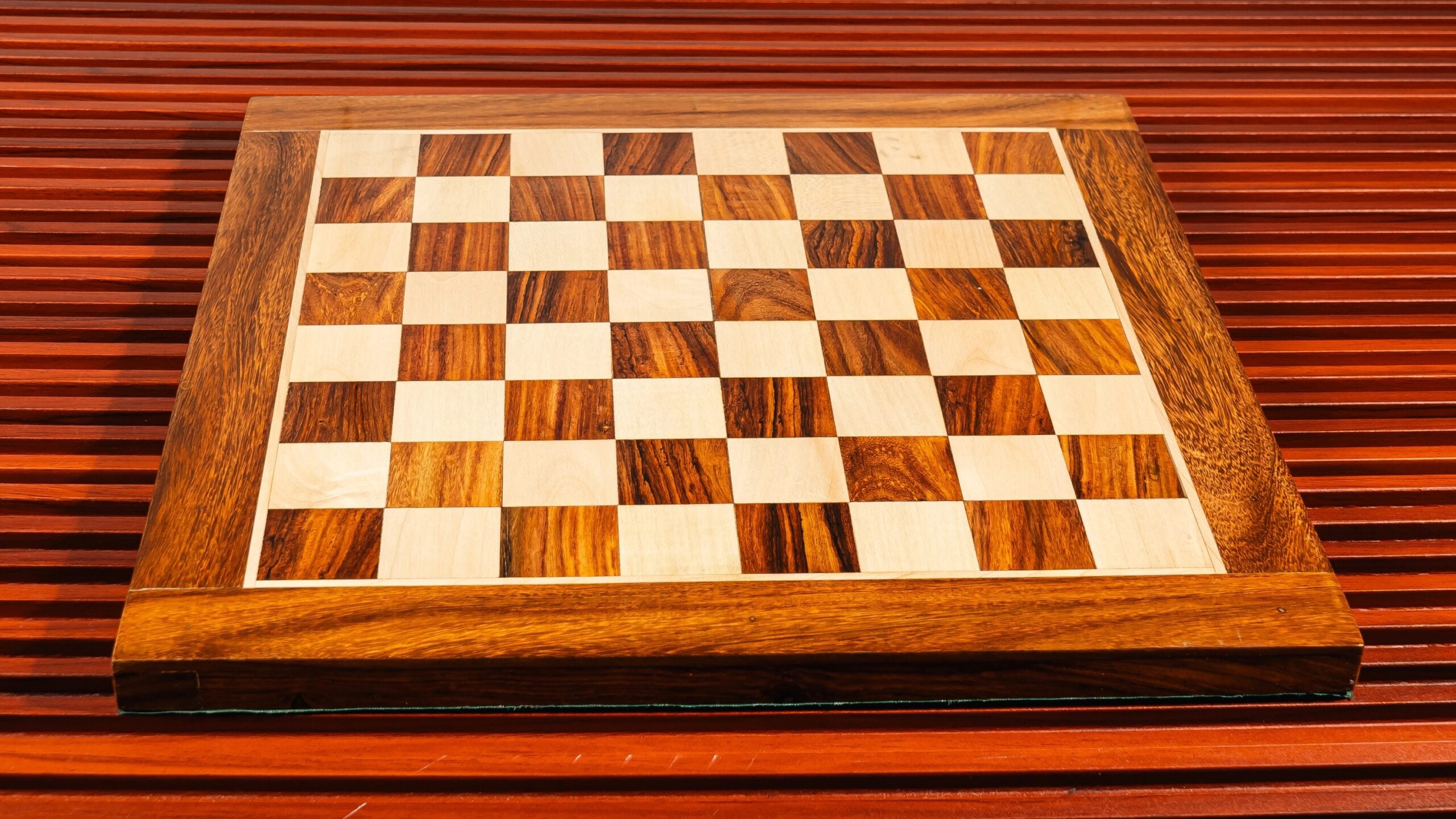 16” GOLDEN ROSEWOOD & MAPLE WOOD CHESSBOARD 45mm SQUARE