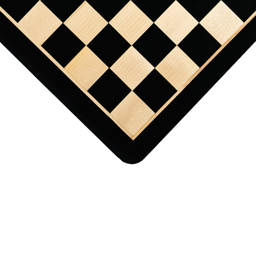 19 inch ebony and maple wooden chessboard with 50mm squares – premium Indian chess board.