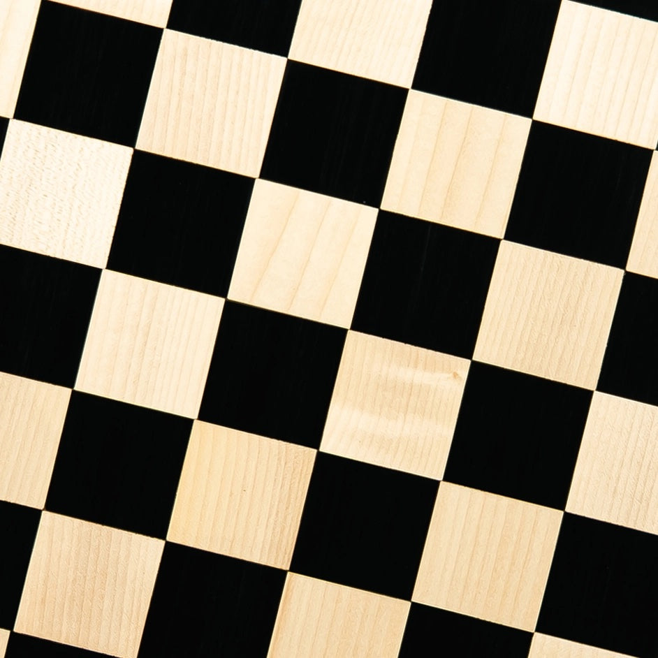19" EBONY STYLE CHESSBOARD - 50mm SQUARE