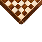 Premium wooden chess board in golden rosewood and maple – luxury Indian chess board with 60mm squares for chess pieces