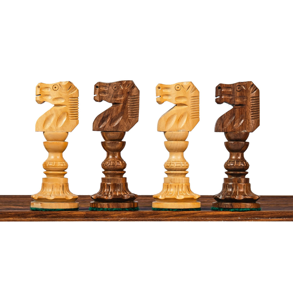 5” WEIGHTED LOTUS SERIES CHESS WITH 21” GOLDEN ROSEWOOD CHESS BOARD