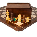 Premium wooden chess set with 3.75 inch German knight chess pieces and rosewood chessboard
