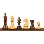 3.75” GERMAN KNIGHT STAUNTON CHESS PIECES WITH 20” FOLDING STORAGE CHESSBOARD & BAG