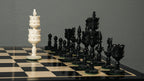4.1” LOTUS HAND CARVED CHESS PIECES - CAMEL BONE SERIES