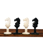 4.1” LOTUS HAND CARVED CHESS PIECES - CAMEL BONE SERIES