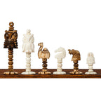 4” ANIMAL THEME CHESS PIECES - CAMEL BONE SERIES