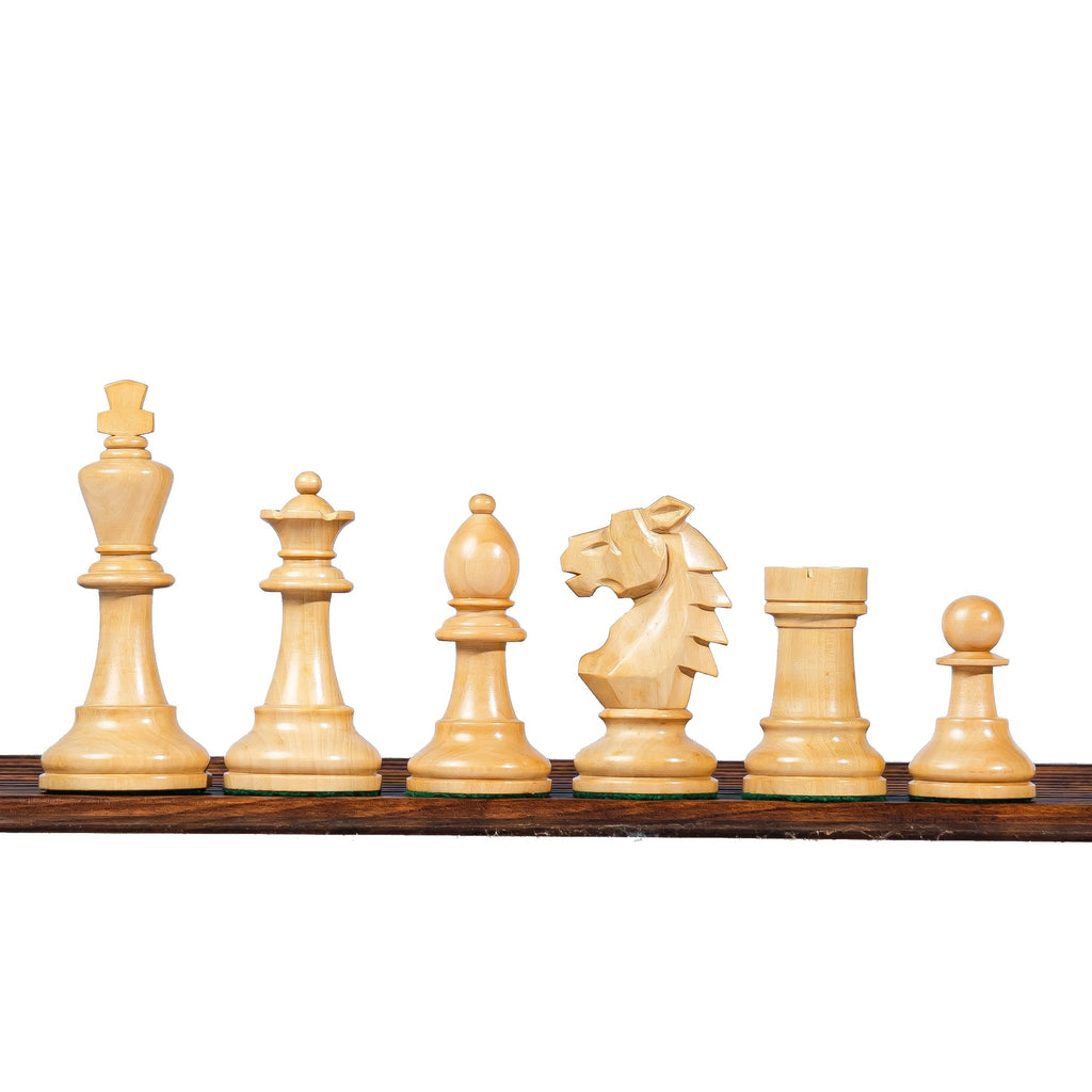 3.9” REPRODUCED BOHEMIAN WOODEN TRIPLE WEIGHTED CHESS PIECES