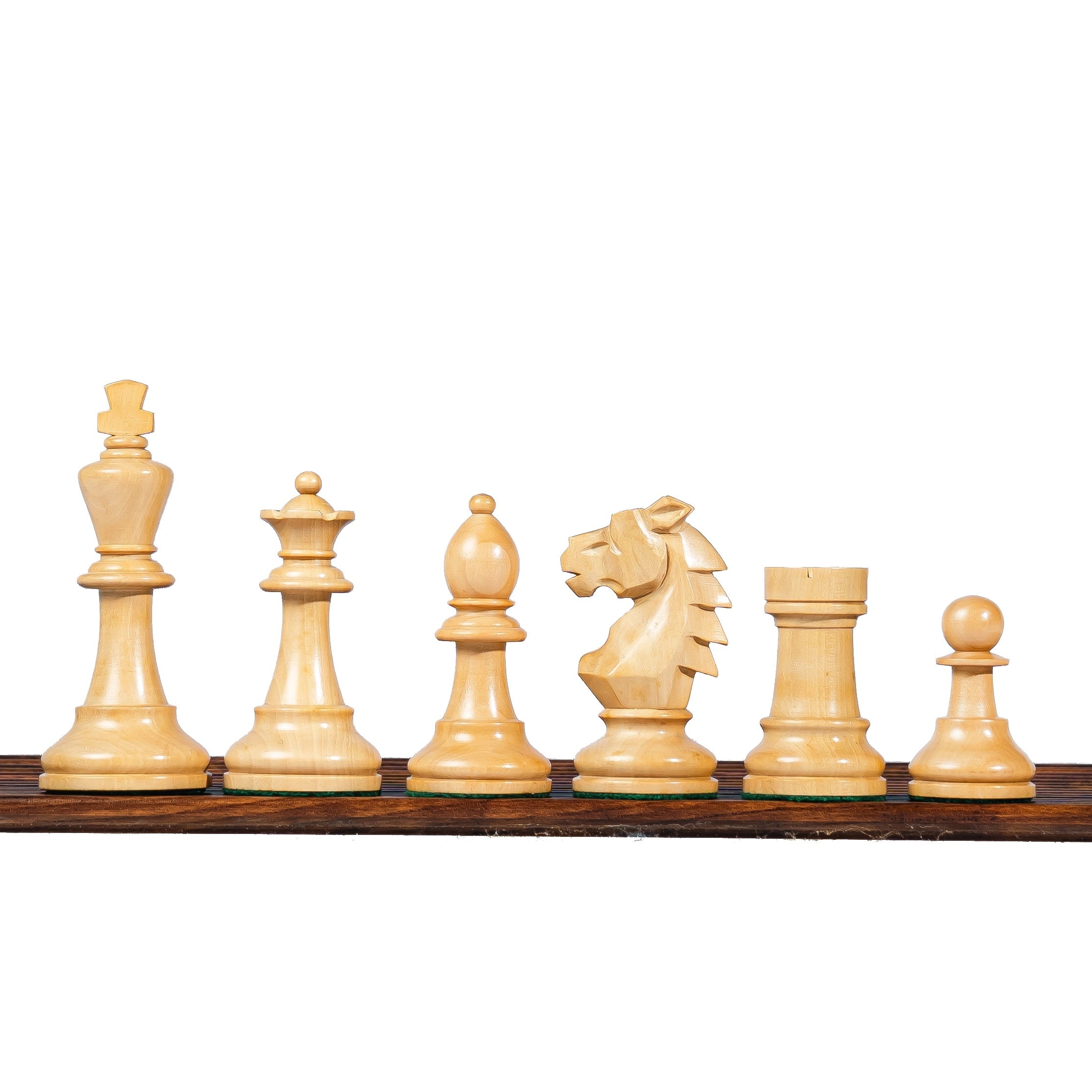 3.9” REPRODUCED BOHEMIAN WOODEN TRIPLE WEIGHTED CHESS PIECES