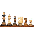 3.75” BURNT STAUNTON CHESS PIECES- WEIGHTED BOXWOOD