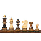 3.75” BURNT STAUNTON CHESS PIECES- WEIGHTED BOXWOOD