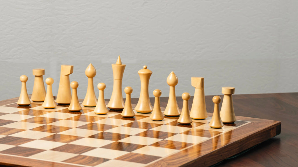 4” HERMAN OHME MINIMALIST GOLDEN ROSEWOOD CHESS PIECES