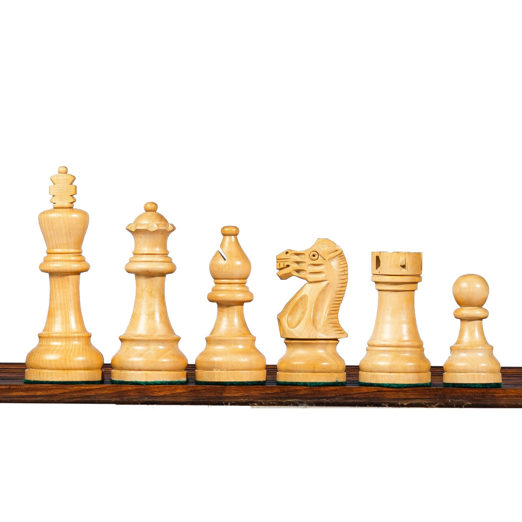 3.8” REYKJAVIK STAUNTON WOODEN WEIGHTED CHESS PIECES, 21” WOODEN CHESSBOARD & STORAGE BOX