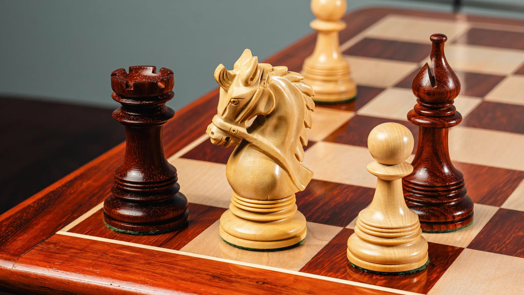 4.5” NAPOLEON LUXURY PADAUK WOOD STAUNTON TRIPLE WEIGHTED CHESS PIECES