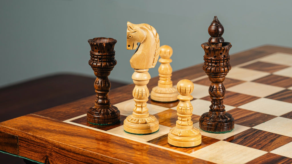 4.75” LOTUS SERIES WOODEN WEIGHTED CHESS PIECES