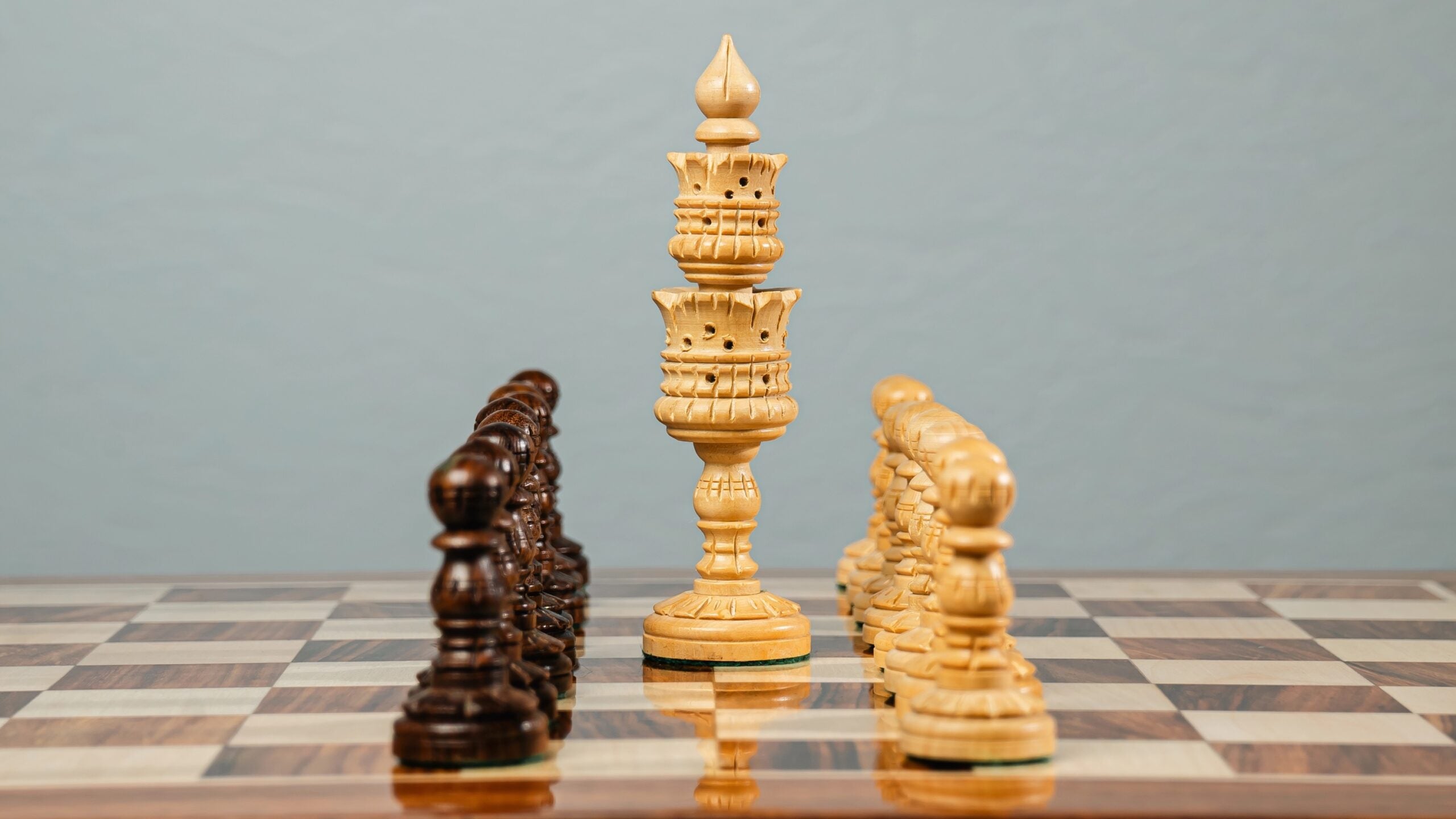 4.75” LOTUS SERIES WOODEN WEIGHTED CHESS PIECES