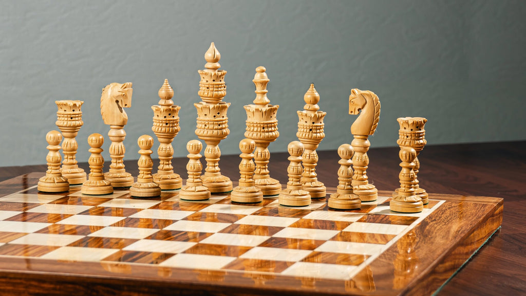 4.75” LOTUS SERIES WOODEN WEIGHTED CHESS PIECES