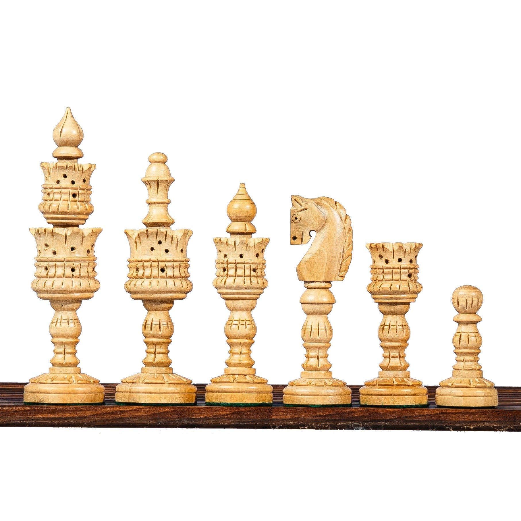4.75” LOTUS SERIES WOODEN WEIGHTED CHESS PIECES